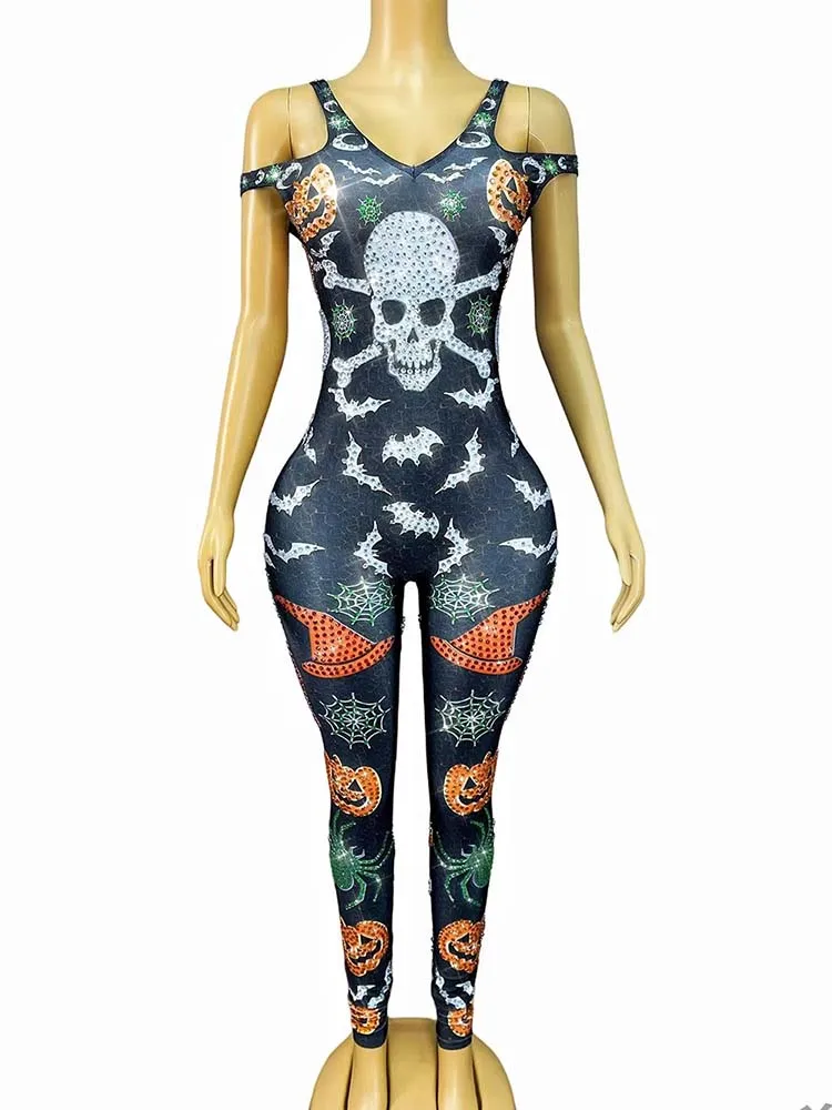 High Quality Hot Stamping Sexy Suspender Elastic Printed Jumpsuit 2025 New Fashion Custom Women'S Clothing