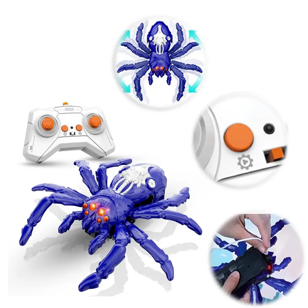Lézard d'escalade mural Rechargeable, télécommande Gecko & Spider Robot double Mode, jouet de farces de conduite au sol et au mur pour cadeau d'anniversaire
