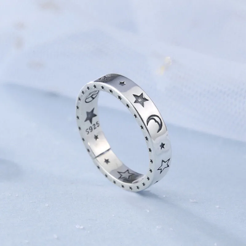 Chất Liệu Bạc 925 Hình Trăng Sao Người Phụ Nữ Nhẫn Trang Sức Cao Cấp Phụ Kiện Giá Sỉ Thịnh Hành Theo Sản Phẩm Cung Cấp Miễn Phí Vận Chuyển