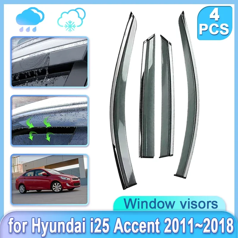 

Car Window Door Visor for Hyundai i25 Accent Verna Solaris RB RC Hatchback 2011~2018 Shades Weathershield Door Visor Accessories