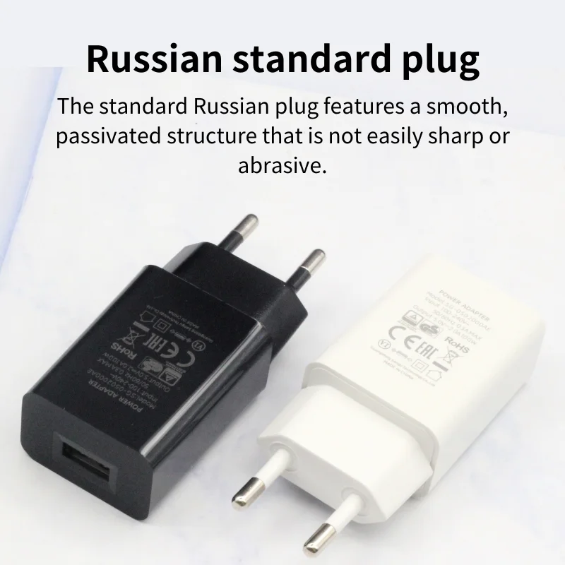 Russian Travel Portable Phone Charger Russian Standard  Fast Charging 5V1A Charging Adapter Multi-compatible Universal