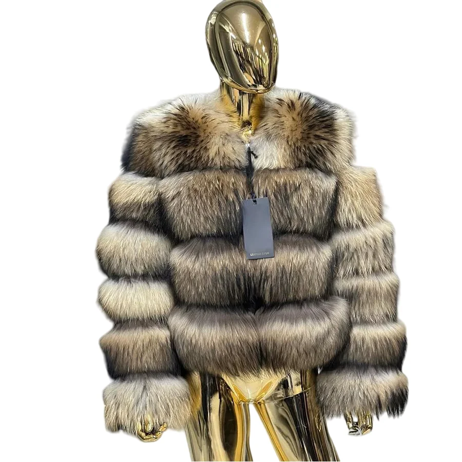 

Женская куртка из натурального меха енота с круглым воротником и мехом енота, куртка-бомбер из натурального меха, хит продаж