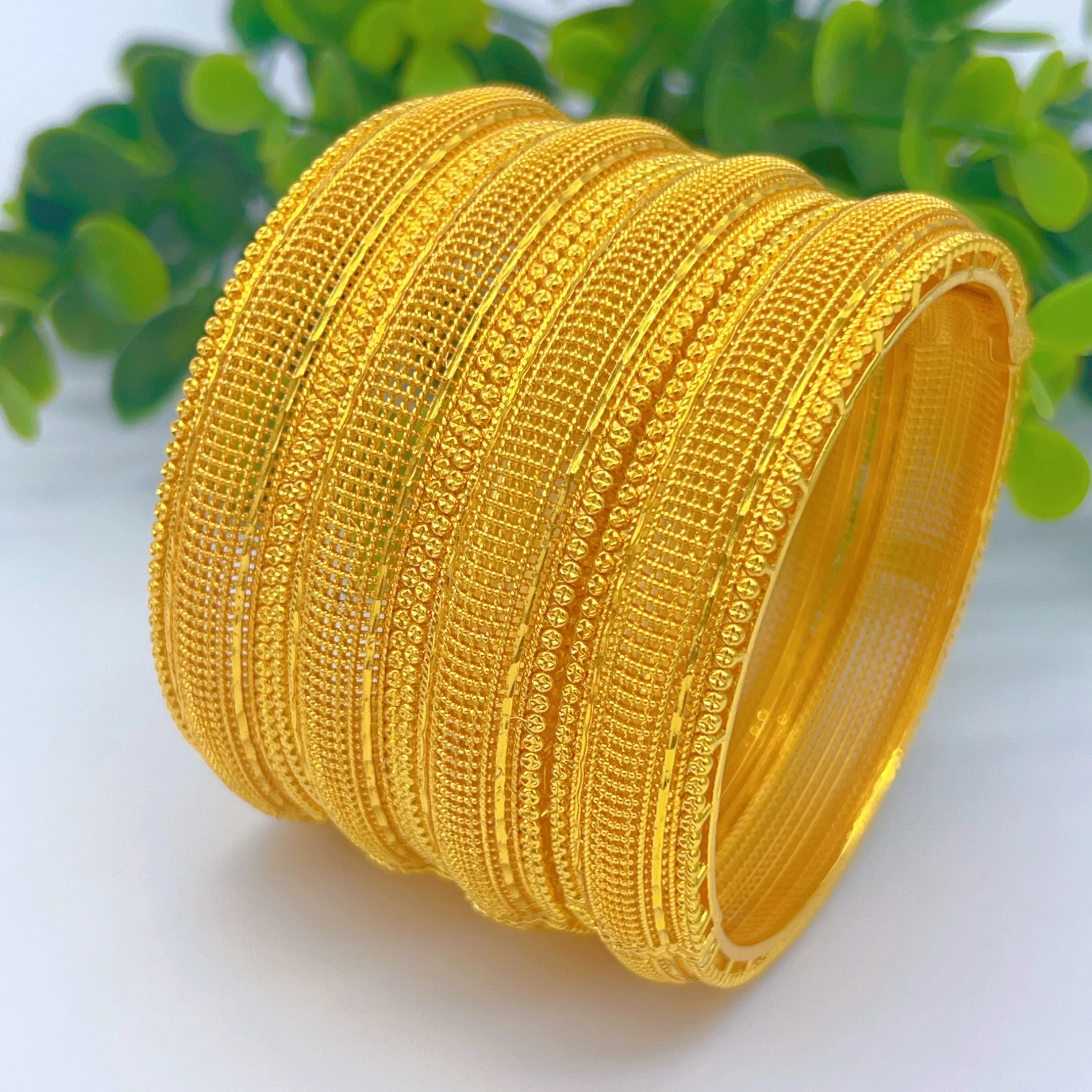 Habesha Gold Plated Bracelets Bangles For Women Indian Arabic African Dubai Ethiopian Charm Hand Jewelry Wedding Party Gifts