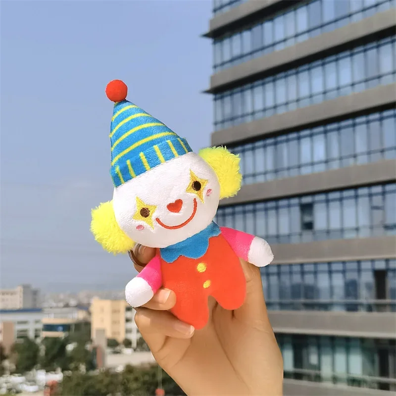 【12 cm super morbido】 Portachiavi in peluche con clown kawaii - Simpatica bambola di pezza anime per bambini, ciondolo per borsa Adorabile peluche per bambini