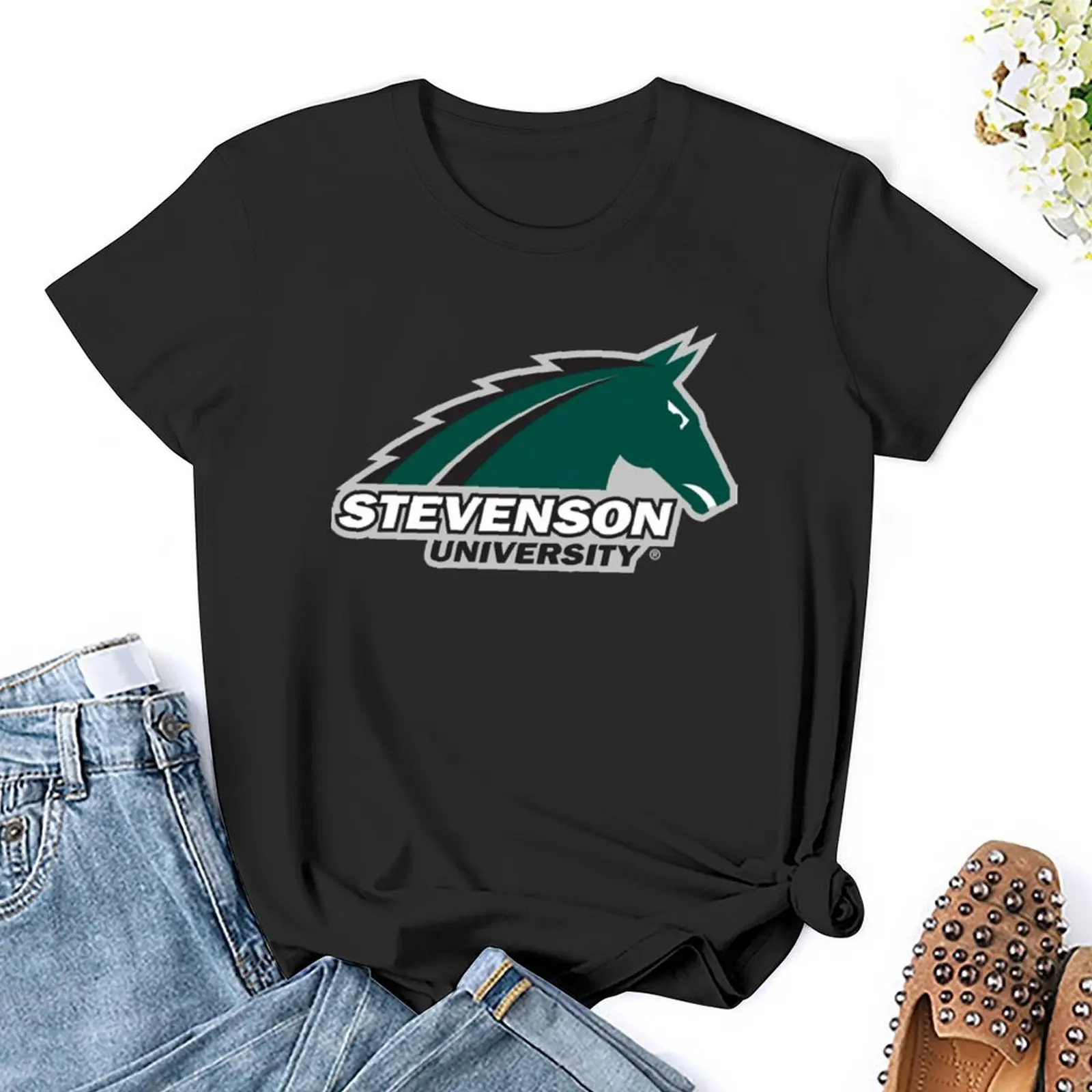 Stevenson University T-Shirt Short sleeve tee plus size tops Women's summer blouses 2024