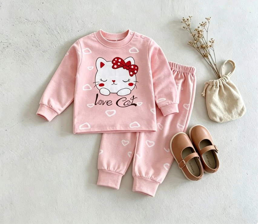 Toddler 2Piece Pajama Set Baby Soft Top + Jogger Pants Kid Cute Cartoon Print Kids Loungewear Outfit Children Cotton Sleepwear