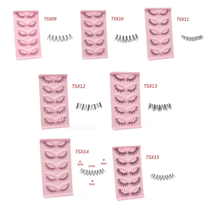 Clear-Bandธรรมชาติ-Lashes Wispy Cats-Eyeปลอมขนตาญี่ปุ่นคอสเพลย์ขนตาปลอมเส้นใยสังเคราะห์Wispyขนตาdropship