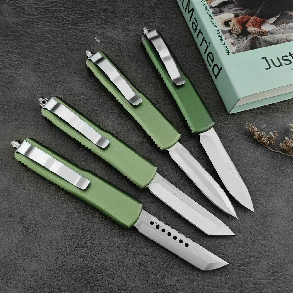 Pocket Knife High Quality D2 Blade Aluminum Handle Quick Open Outdoor Hunting Tactical EDC Tool with Pocket Clip