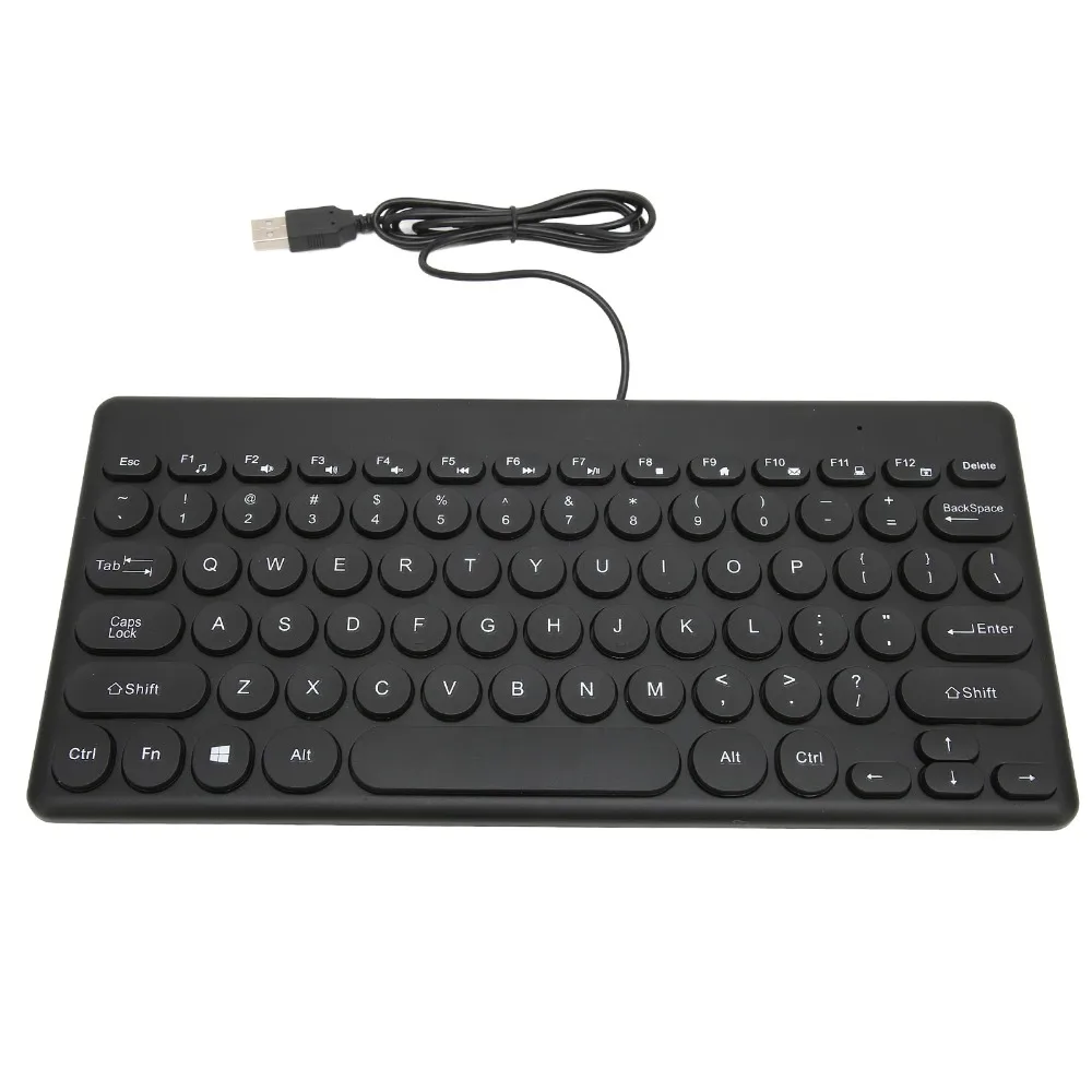 78 Keys Keyboard Mouse Combo Round Keycap Silent Wired Mouse Black 4 Mouse Buttons Computer Keyboards Mouse Gaming Study