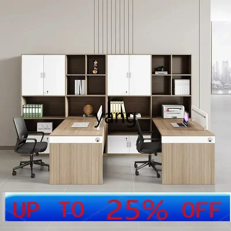LMM high cabinet double seat combination desk personnel four person staff table screen office booth