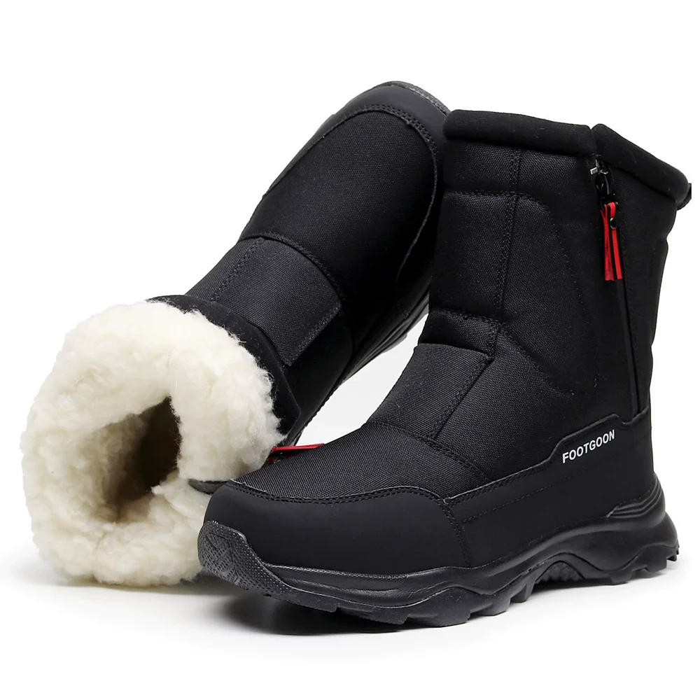 

Men's snow boots keep warm Plush Winter boots Men Outdoor hiking shoes side zipper Male shoes adult Fashion cotton boots 2025