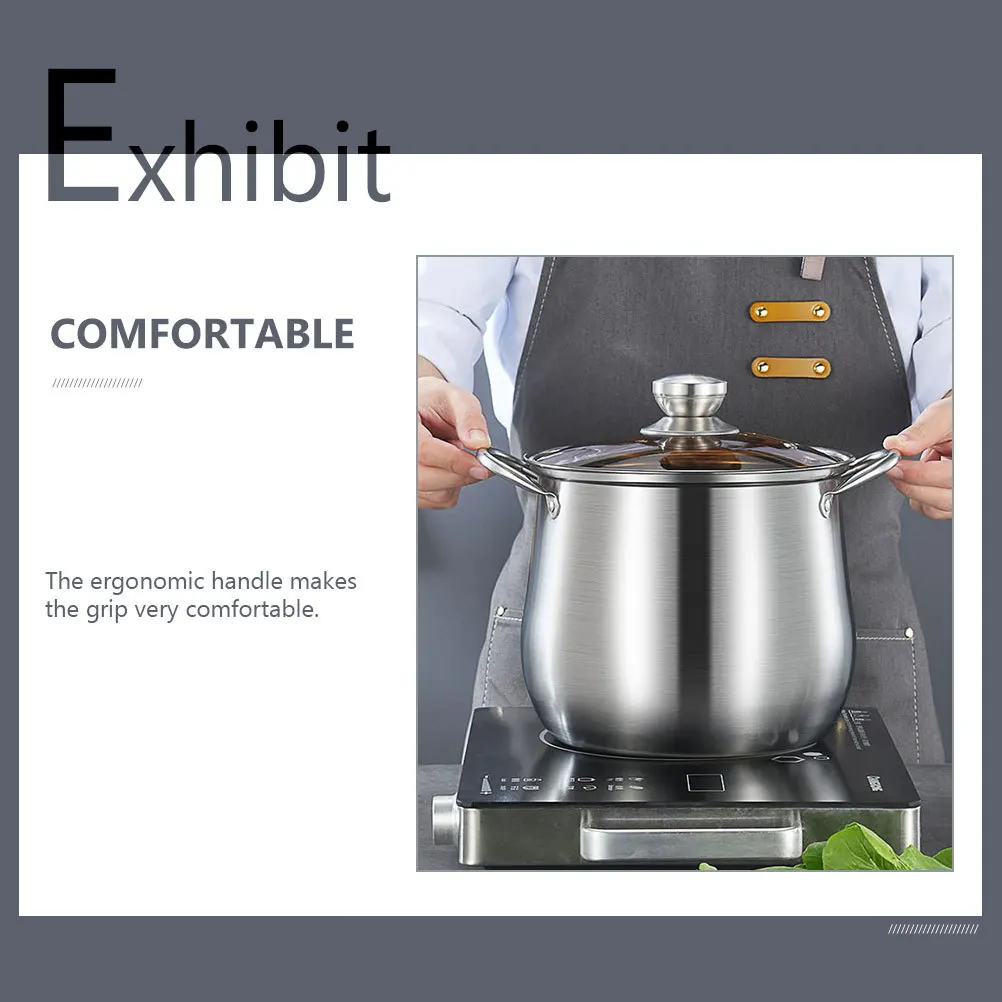 

Stainless Steel Soup Pot High Temperature Resistance Stewing Pot Kitchen Cooking Utensil Household Stockpot for Gas Induction