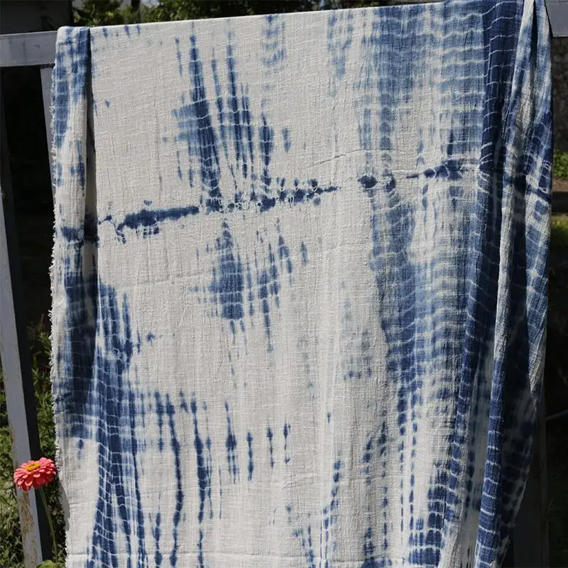 Designer Dali Tie-Dyed Fabric Cotton Yarn Blue Dyed Cloth Gradient Decorative Background Scarf Sofa Cover Cloud Tablecloth