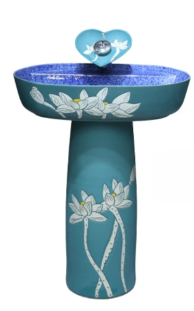 Courtyard washbasin floor-standing ceramic column washbasin balcony bathroom sanitary column basin