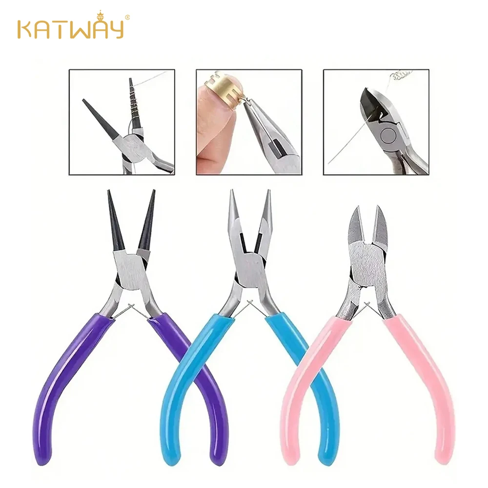 KATWAY 3pcs Jewelry Set – Needle Nose, Round Nose, Chain Nose & Wire Cutter – Jewelry Repair and Wire Wrapping HH-AA11