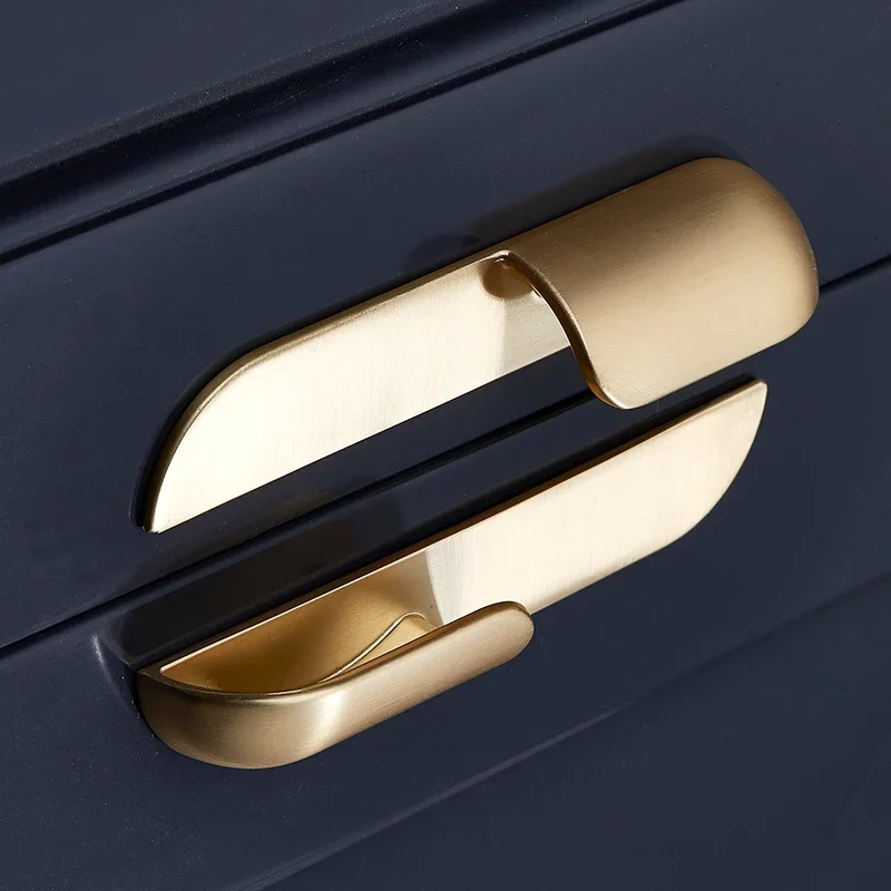 Light Luxury Wardrobe Door Handle Modern Cabinet Handle Solid Zinc Alloy Golden Drawer Copper Wire Drawing Door Handle  Pulls