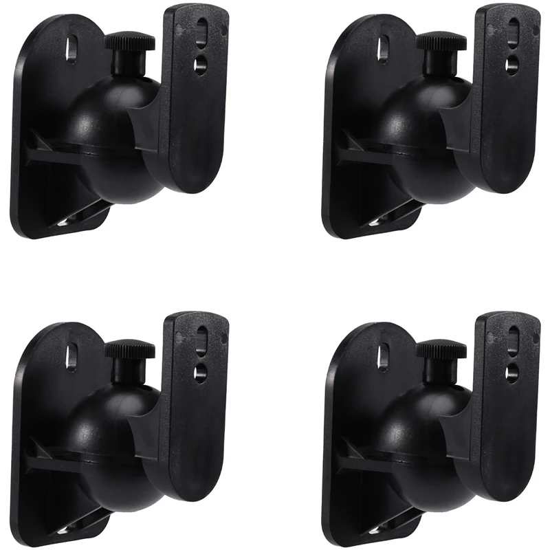 4PCS Universal Speaker Wall Mount Bracket Ceiling Stand Clamp With Adjustable Swivel And Tilt Angle Rotation