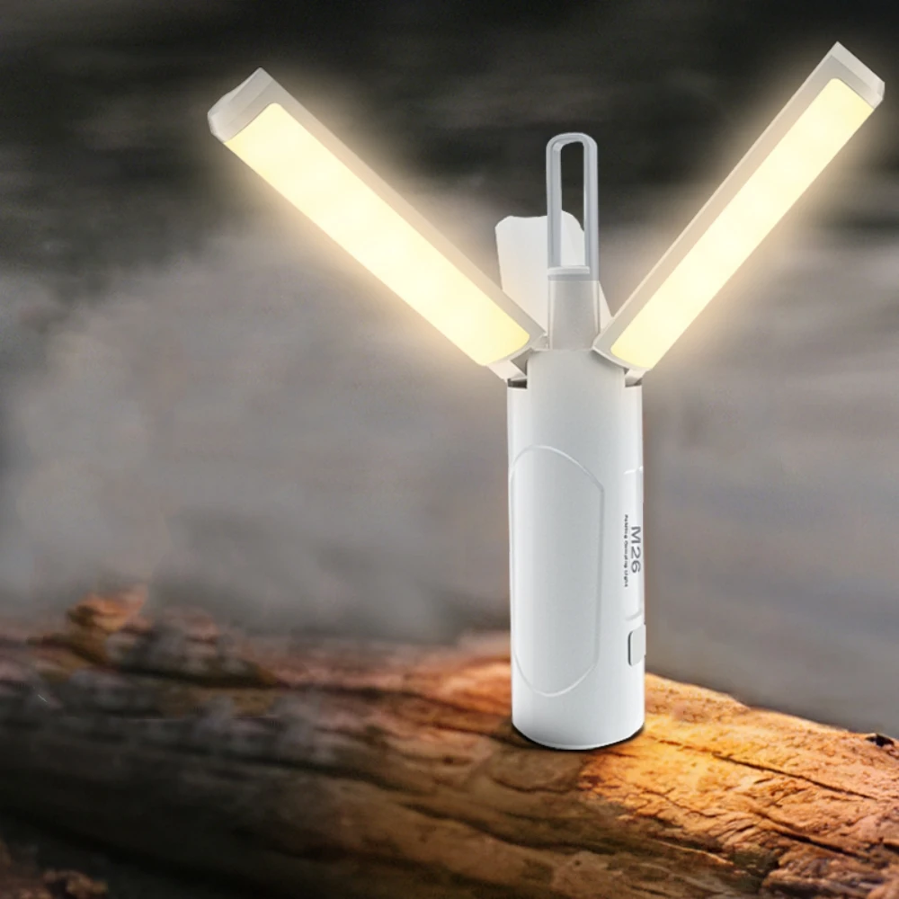 Linterna LED de protección ocular colgante portátil, luz de advertencia plegable para acampar al aire libre, recargable