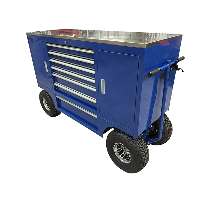 

75\" Heavy-Duty Steel Rolling Toolbox 7 Drawers Mechanics Pit Cart Trolley For Industrial Garage Storage Sheet Metal Fabrication