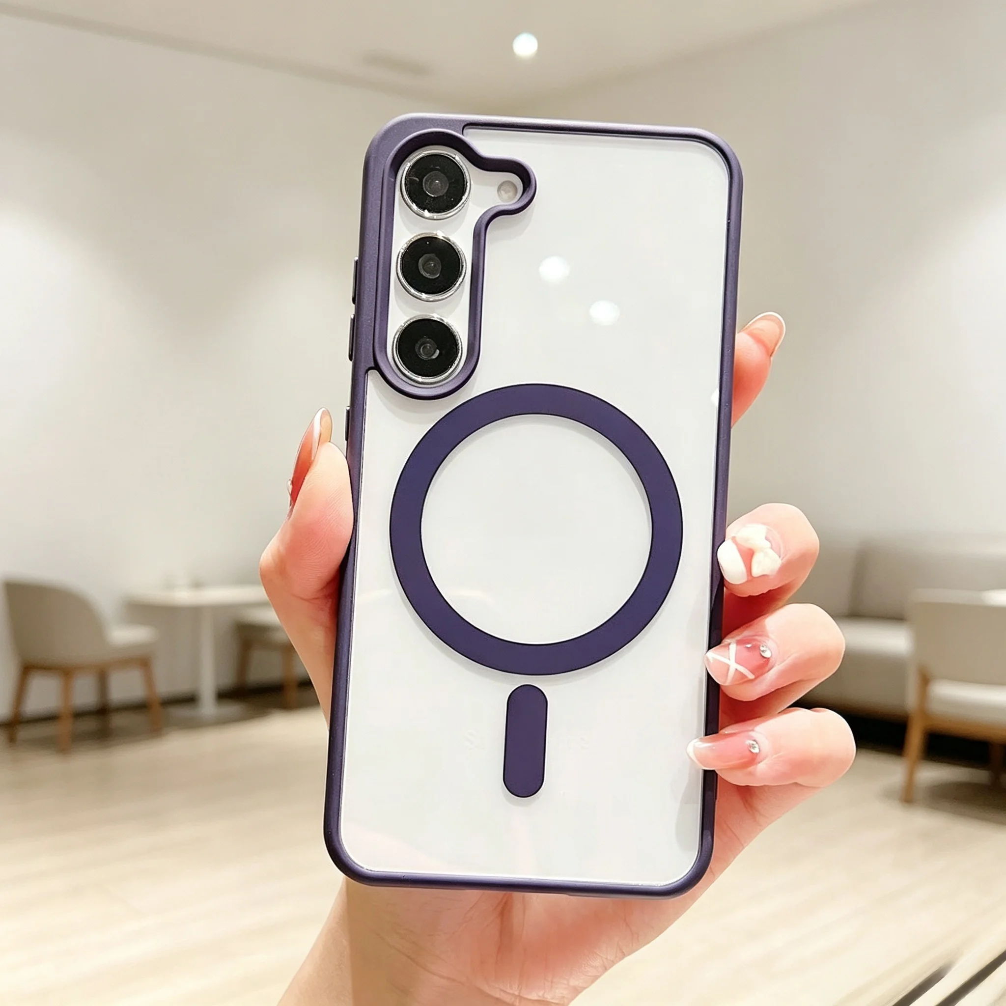 Acrylic Multi-Color Phone Case For Samsung Galaxy S26 S25 Edge S24 S23 S22 Ultra Plus FE Magnetic Charging Shockproof Back Cover - view 4