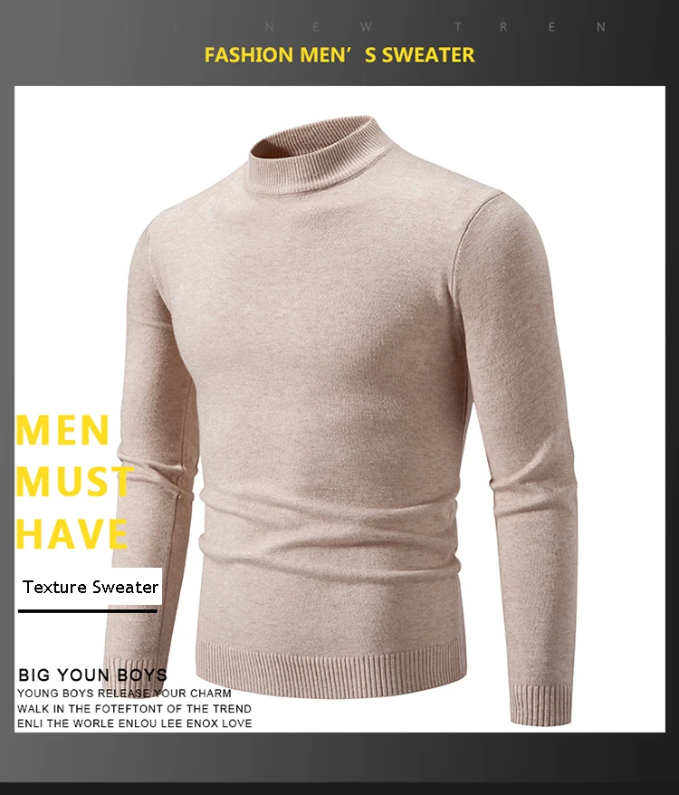 Neue Herbst Winter Designer Mode Hälfte Rollkragen Gestrickte Pullover Hohe Qualität Mens Casual Einfarbig Warme Frauen Pullover – Detail 3