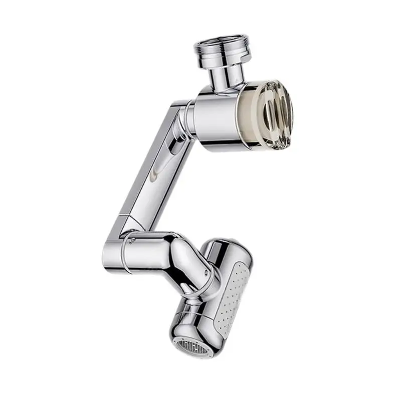 652F Rotate Sprays Attachment Robotic Arm Faucet-Extenders Universal Splashes Proof Filter Extension Stainless Steel