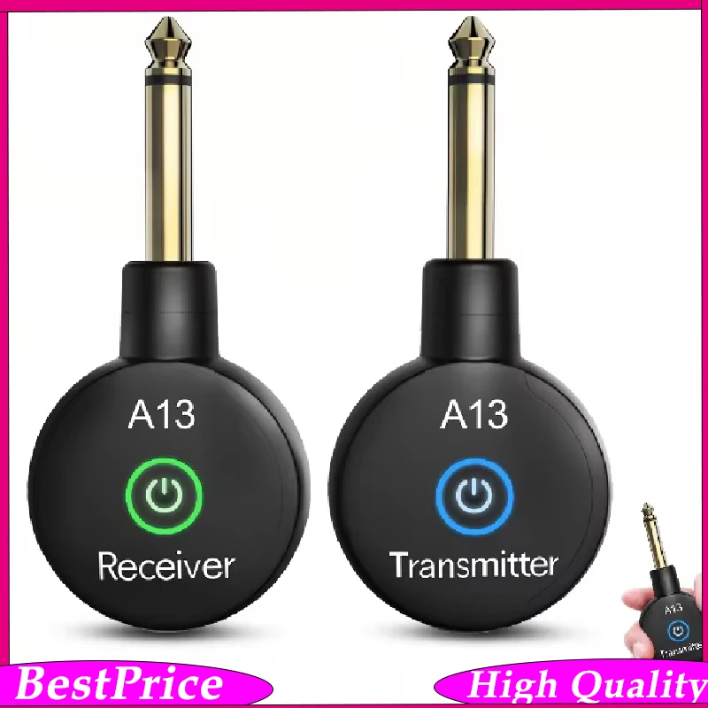 

A13 UHF Wireless Guitar Transmitter Receiver 30- 50M Original Sound Transmission Range For Guitar Bass Guitar Accessories