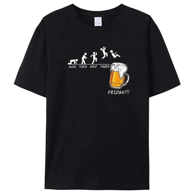 

Men's Brand T-shirts Friday Beer Print Funny Graphic Hip Hop Summer Men Tshirts Streetwear Cotton Harajuku T-Shirt Short Sleeve