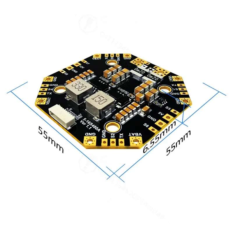5-16S 480A High Current PDB Dual Voltage Drop Power Distribution Board BEC 12V FPV Racing Drone Multirotor RC Parts Accessory