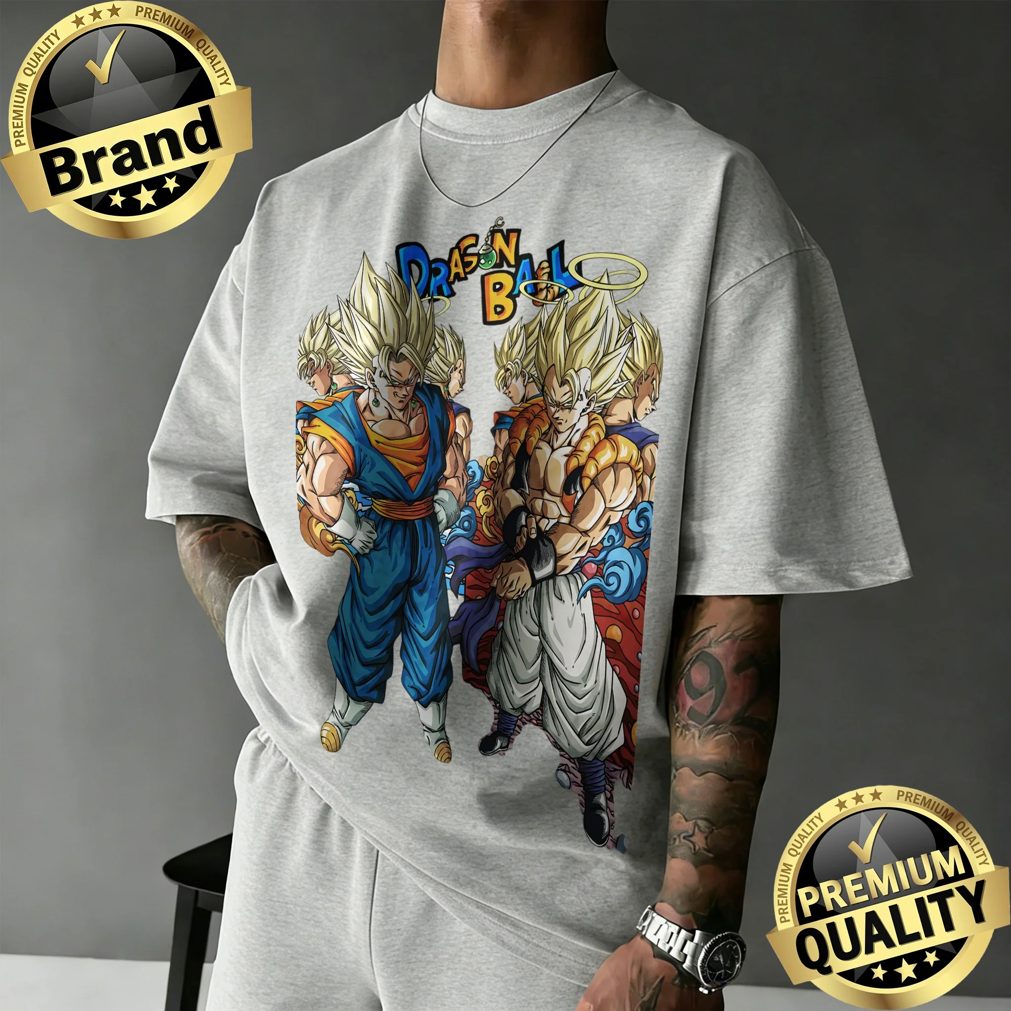 2026 New Hot Summer 2026 Summer Dragon Ball Z Oversized T-shirt for Men Women Kids Vegito Gogeta Super Saiyan Retro Print Tee