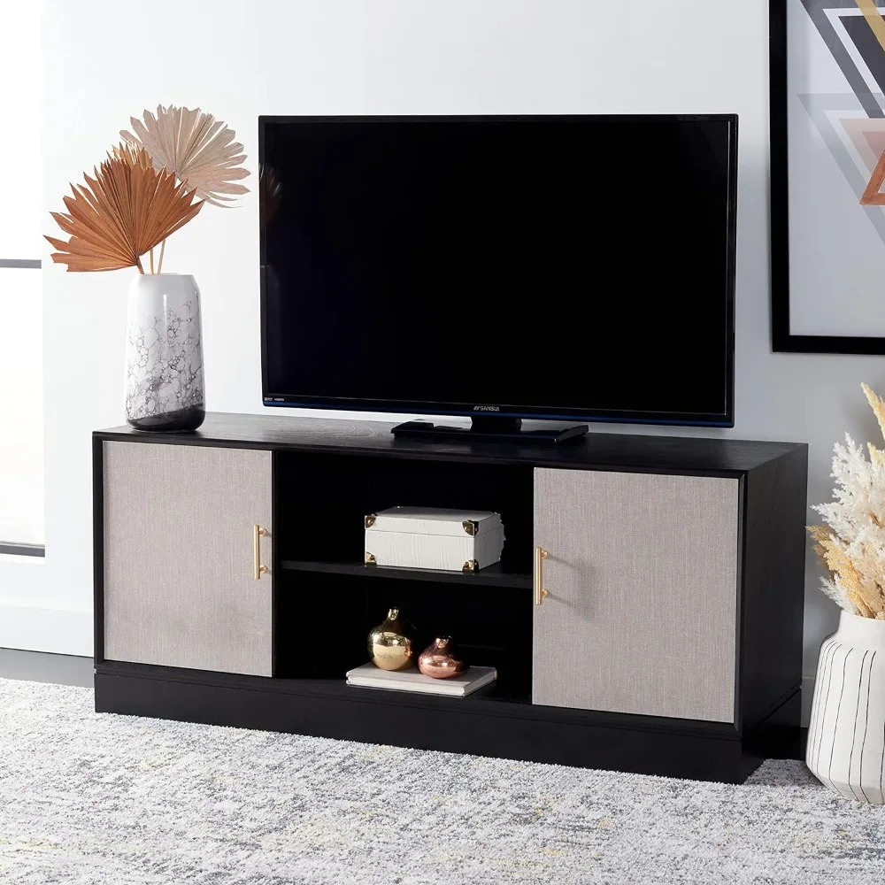 Home Collection Estella Black 2-Door 1-Shelf Entertainment Stand up to 55