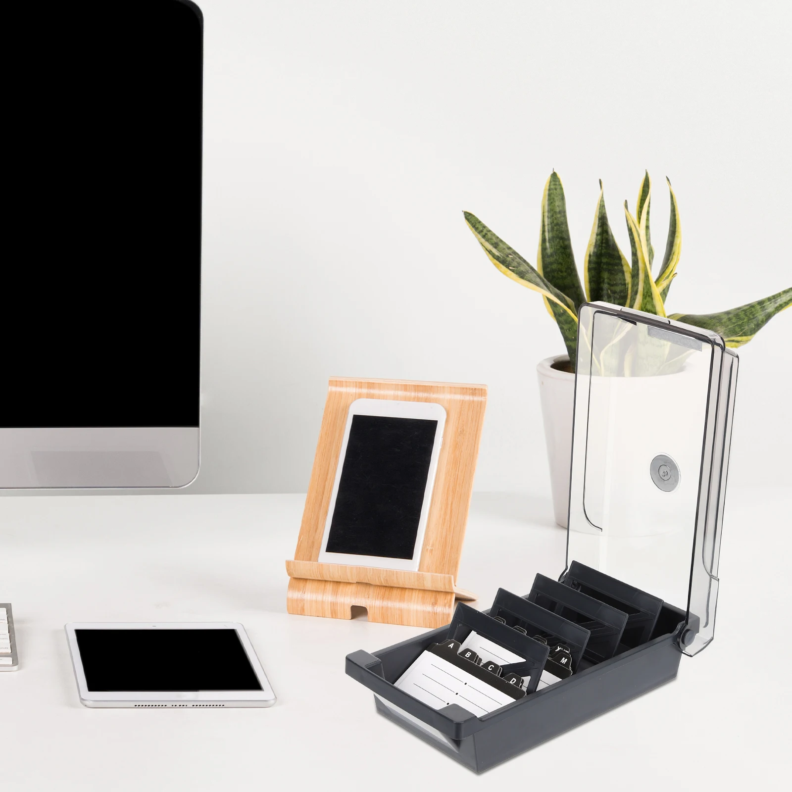 

Portable Box For Business Cards Index Card Holder Flash Card Organizer Notecard Holder Box Office Supplies Desktop Cards Storage