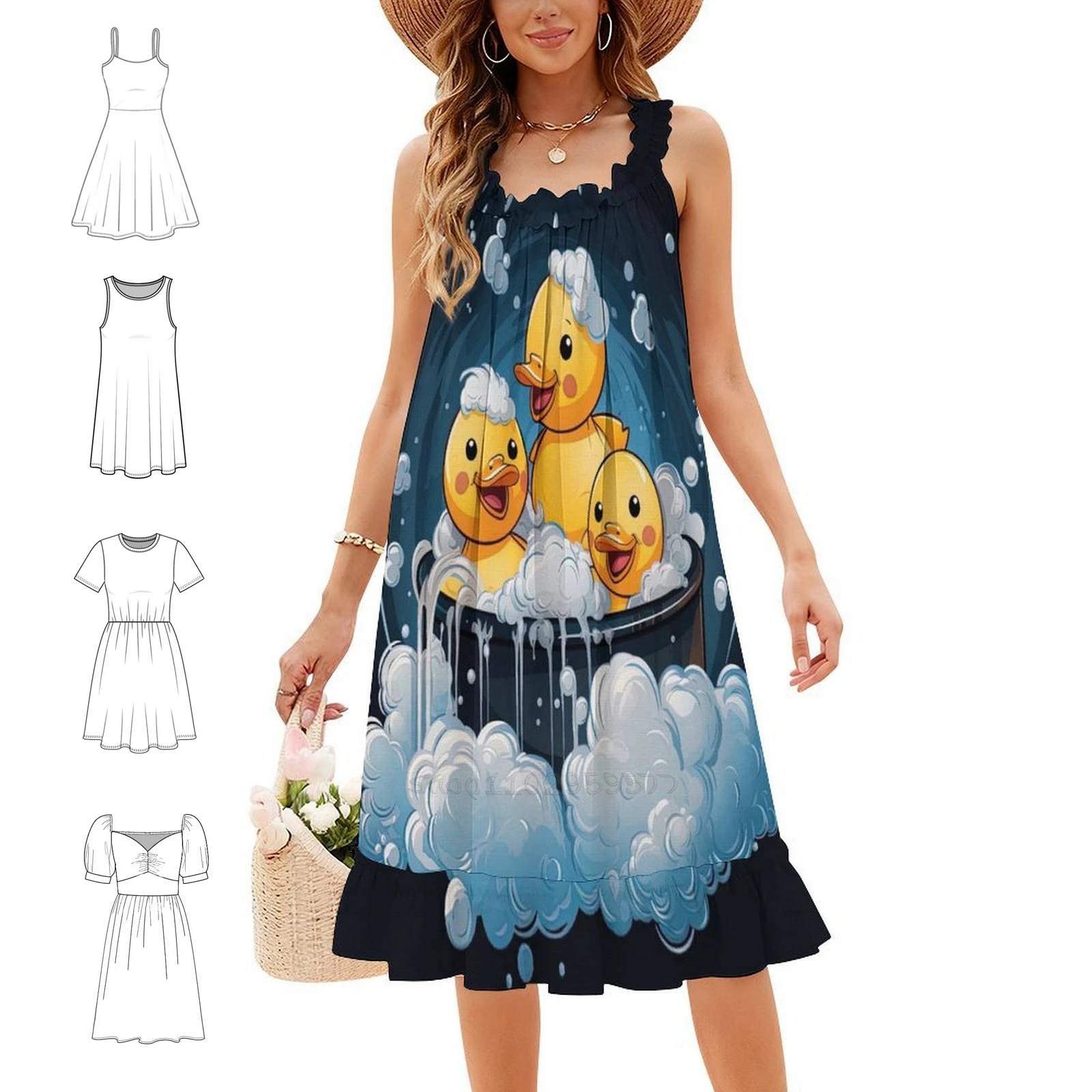 Bubble Baths With Cute Rubber Duckie Sweetheart Neckline Dress Elegant Summer Party Dress For Women Bubble Baths Cute Rubber