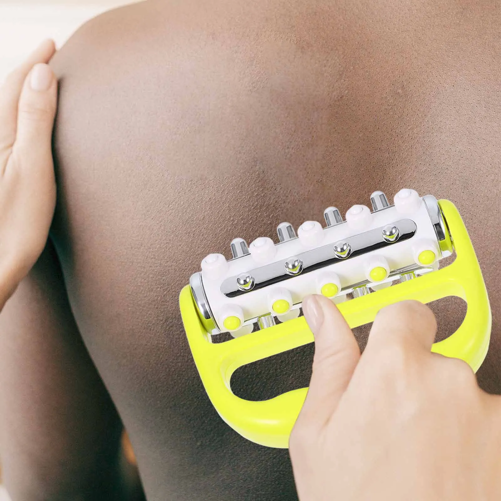 

Lightweight Handheld Back Massager Ergonomic Design Yellow Deep Tissue Muscle Roller For Legs Calf Neck Foot Arm Portable Body