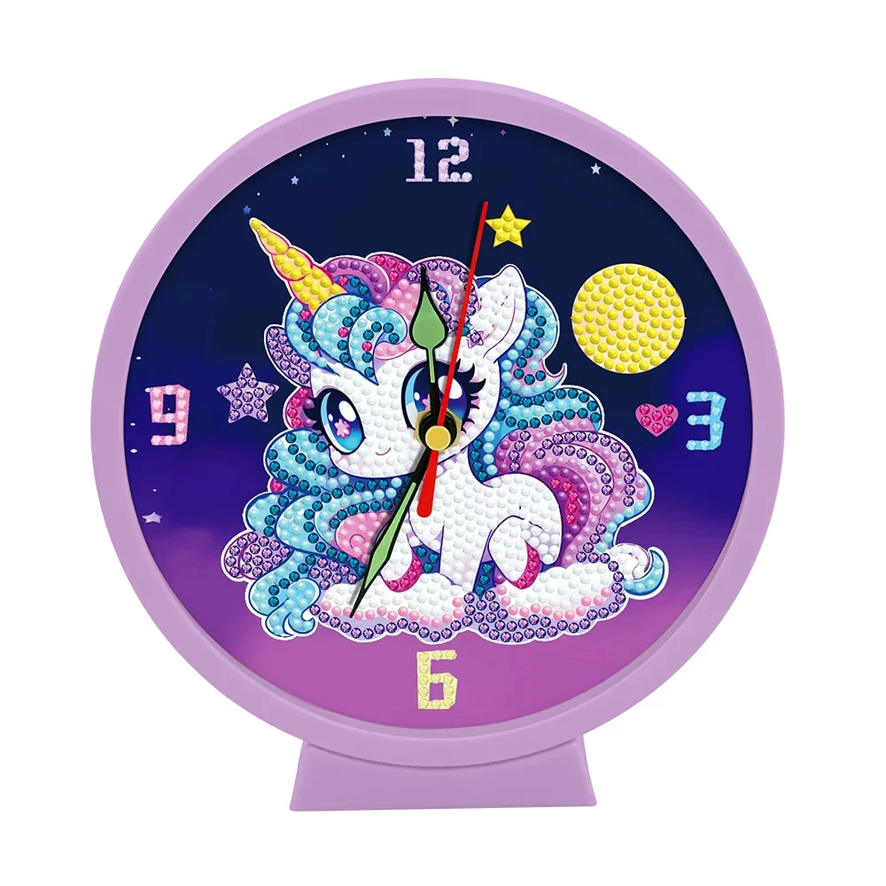 Set sirena-orologi dipinti con diamanti-regali creativi fatti a mano per bambini-giocattolo orologio dipinto con diamanti luminosi fai da te