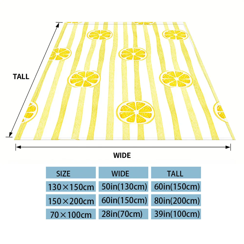 Lemon Slice Stripe Winter And Summer Dual-Use Comfortable Flannel Blanket, Soft And Sticky Sofa Cover Blanket, Exquisite Gift