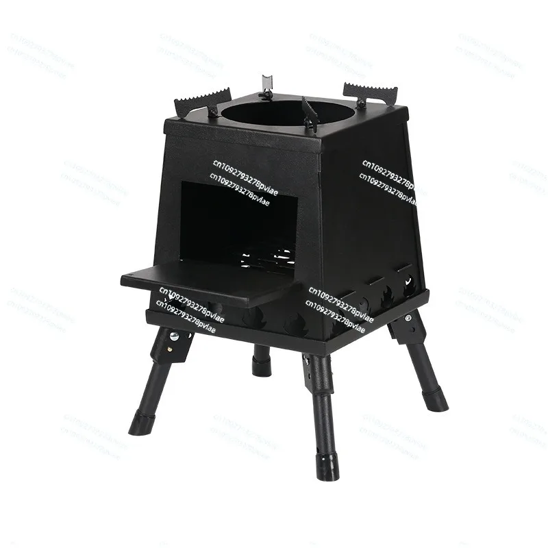 Stainless steel folding wood stove, outdoor cassette stove portable multi-functional heating stove camping picnic