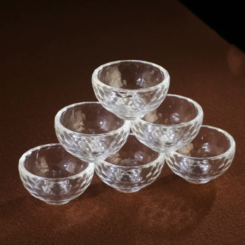 Tibetan Style Clear Crystal Water Offering Cup - Holy Water Bowl 5.8cm, Home Desktop Meditation Decor & Collectible Ornament
