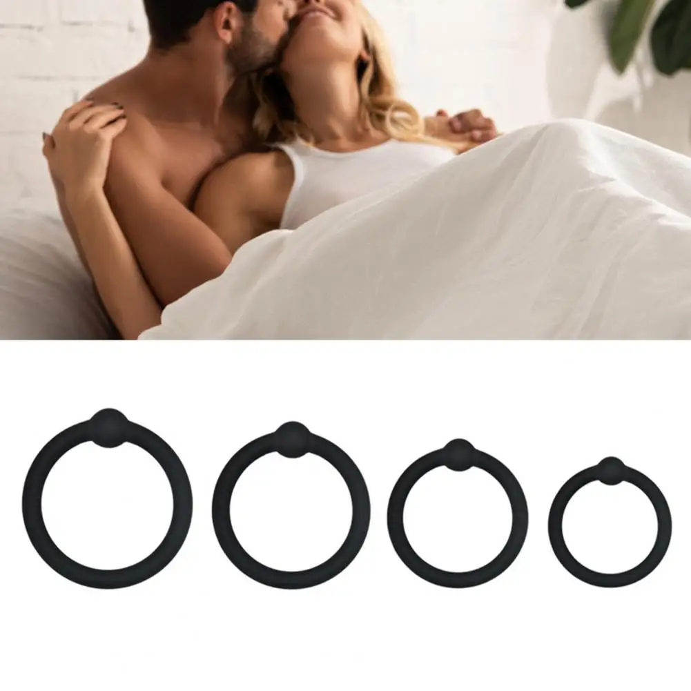 4Pcs/Set Penis Ring Soft Body Massage Ring Silicone Masturbator Adults Sex Toy for Men Time Delay Ring Sex Toy