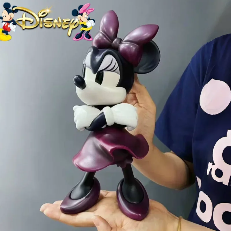 Disney Angry Minnie 28cm Cool Cartoon Wave Hand-made Exquisite Desktop Cabinet Ornaments Collection Model  Gift