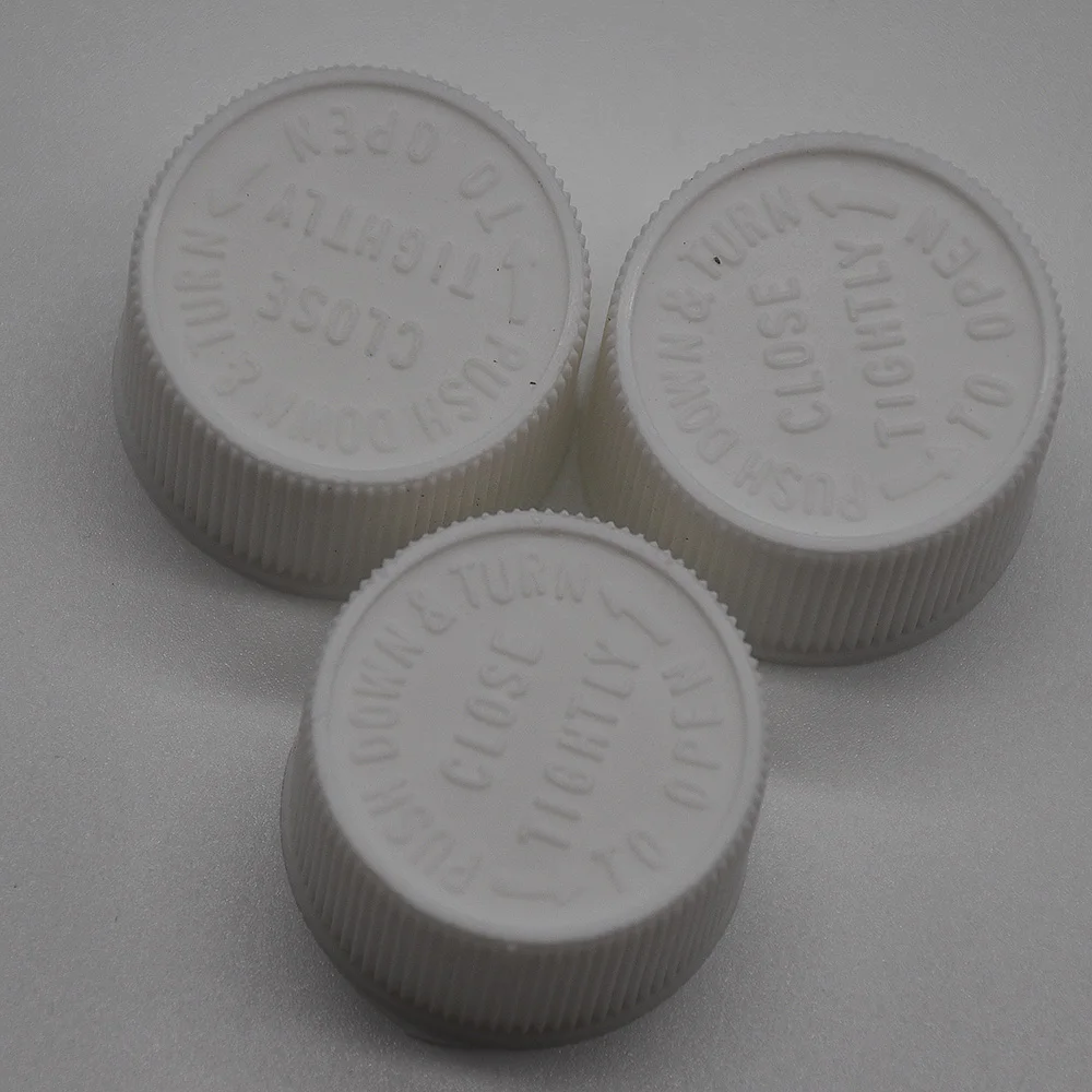 25pcs/lotWhite 20mm Double-layer Bottle Cap,Childproof Lid,Press&Turn Plastic Cap with Aluminum Foil Gasket Inside