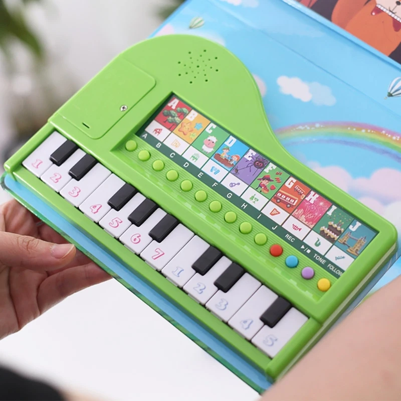 Stylish Musical Piano Book for Kids 3 to 6 Years Old with 20 Keys Educational Toy Portable for Early Music Learning