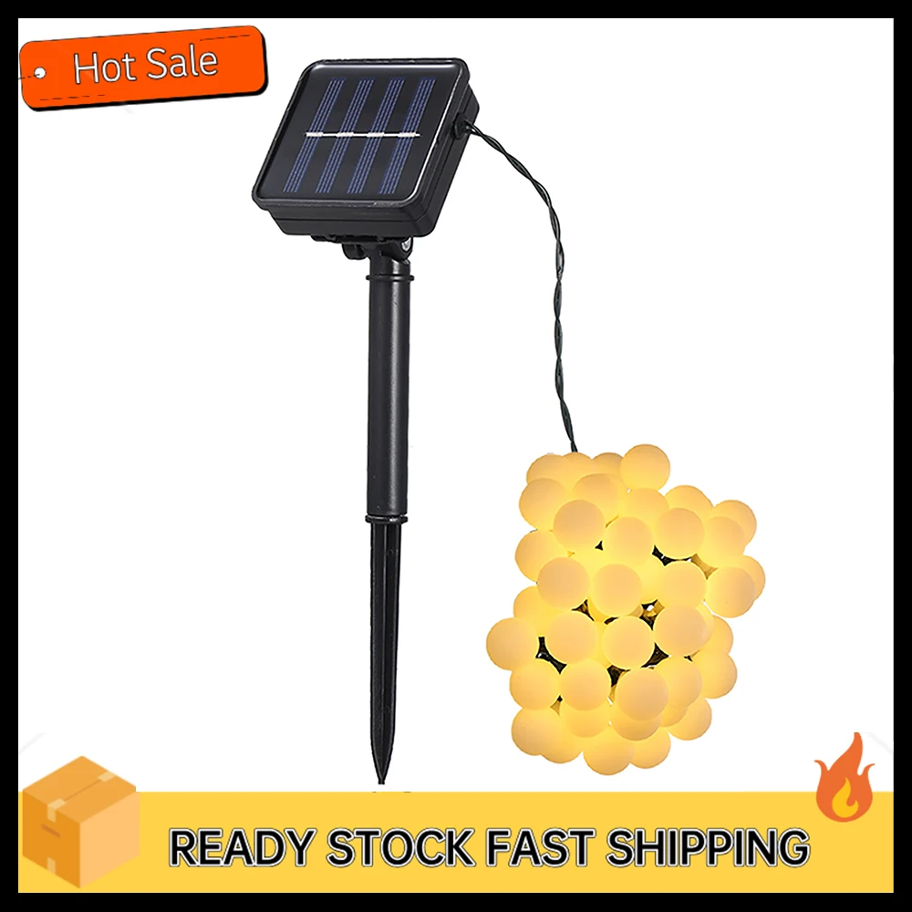 Tomshine Solar Powered 50 LEDs String Light IP44 Water-resistant Outdoor Hanging Fairy Lights House Decoration Ball String Lamp