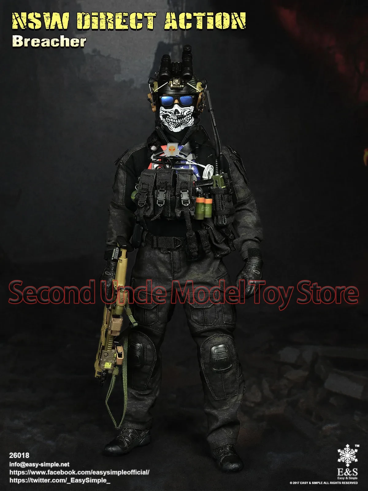 

Easy&Simple ES 26018 1/6 NSW Direct Action Breacher 12'' Male Soldier Military Action Figure Full Set Collectible Model Toys