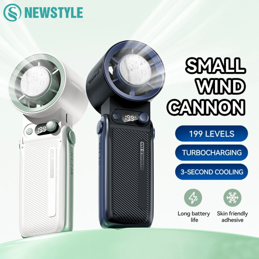 

Уличный ручной вентилятор, охладитель льда, портативный 199-скоростной складной турбовентилятор, 6000 мАч, перезаряжаемый светодиодный дисплей, уличный настольный вентилятор для путешествий