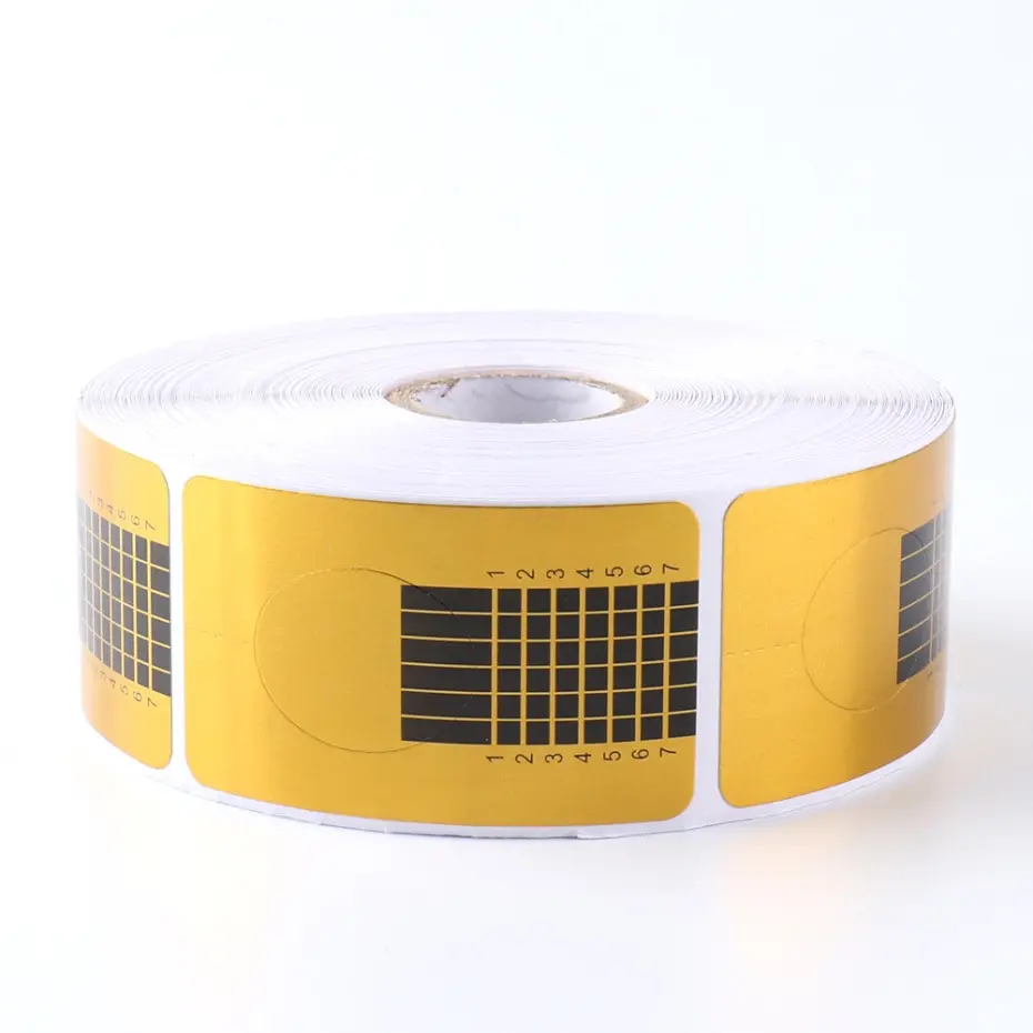 100 pz Nail Art Forma Francese Acrilico UV Gel per unghie Suggerimenti Forme di estensione Guida Adesivi Nail Building Gel Curl Forme Stampo Manicure