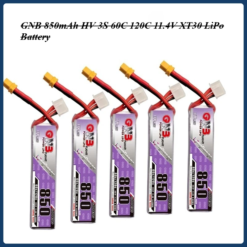 GAONENG GNB 850 мАч HV 3S 60C 120C 11,4 В XT30 LiPo аккумулятор дальнего действия от 4 до 5 дюймов FPV WLtoys V950 450 Вертолет QAV250