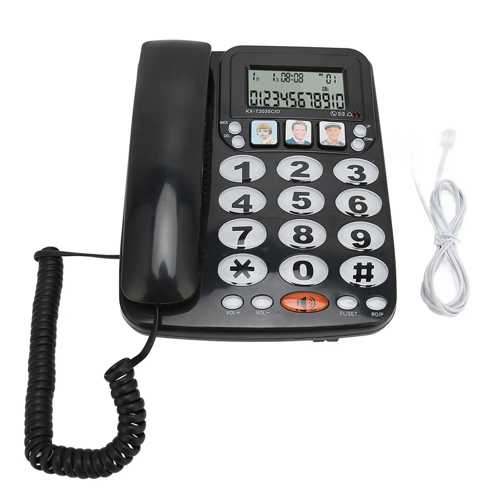 2-Line Corded Landline Phone with Speed Dial, Caller ID, Last Number Redial & Mute for Home and for hotel Use