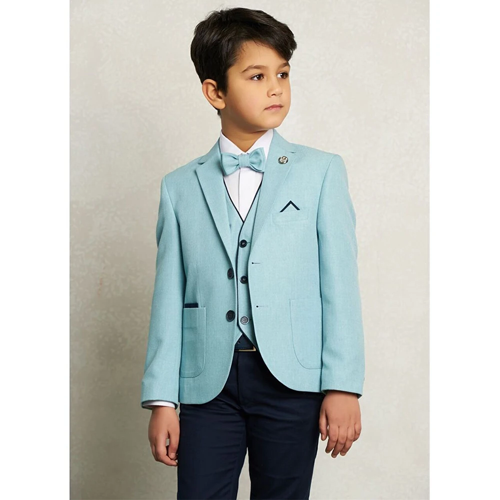 

Handsome Boys Suits Formal Single Breasted Notch Lapel Outfits Slim Fashion Daily Casual 3 Piece Sets Children's Clothing
