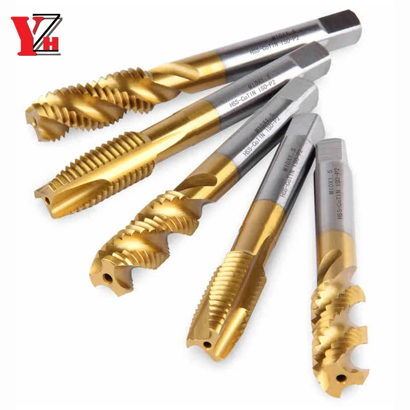 Metryczne M35 HSS kobaltu kranu tytanu galwanicznie prosto/spiralne zwoje gwint maszyny do metalu M2 M2.5 M3 M4 M5 M6 M8 M10 M12 M14 M16